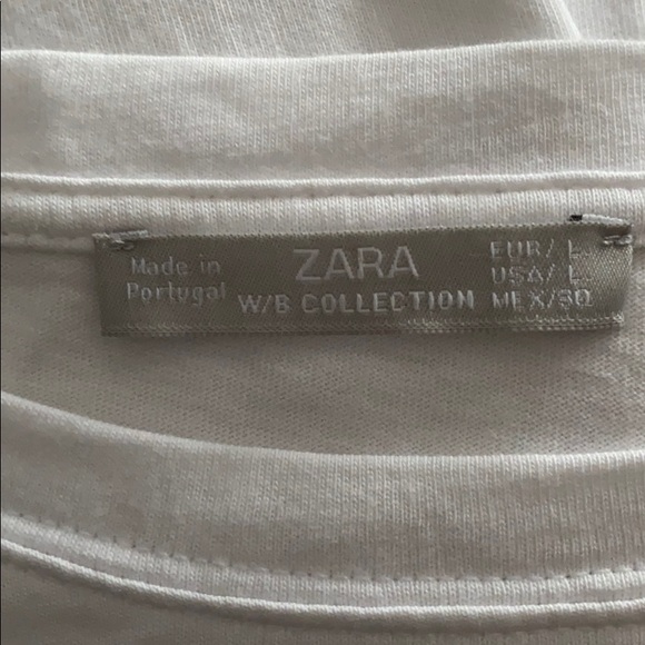 ZARA asymmetric cotton tribal T-SHIRT - Picture 3 of 3